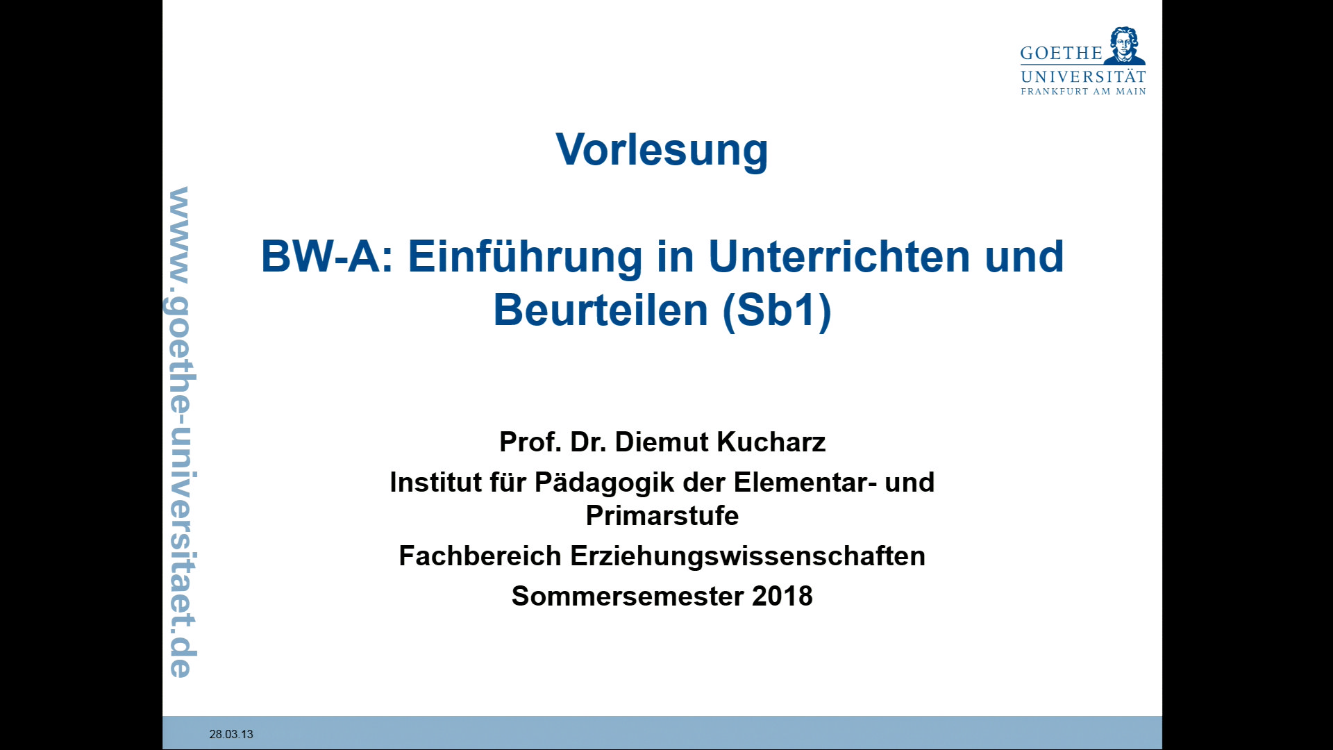 BW-A/Sb1: Vorlesung Einführung In Unterrichten Und Beurteilen_4/10/2018